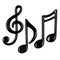 Beistle Club Pack of 36 Molded Shiny Black Musical Note Decorations 4.5"- 5.5"